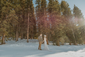 Wyoming destination elopement with couple in the woods