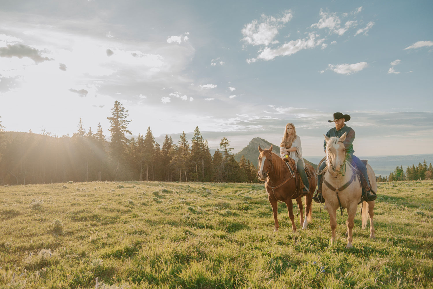 Wyoming Countryside During Engagement Photoshoot