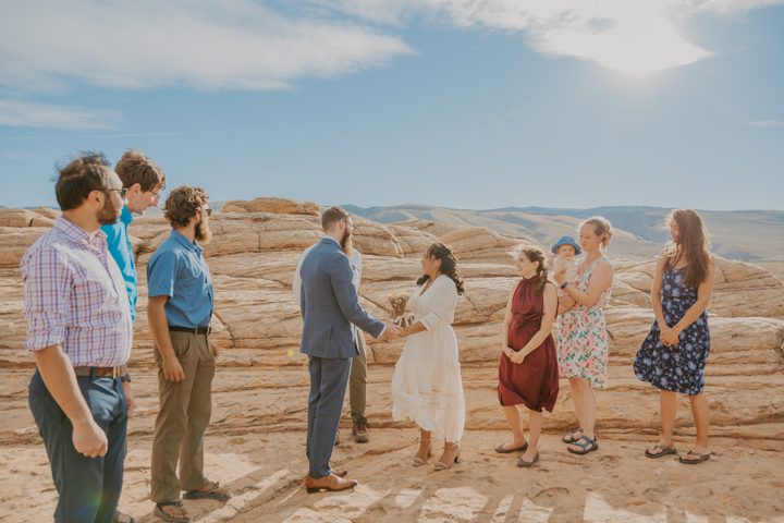 Brian and Yesenia's Elopement Ceremony after Hike in Lander Wyoming