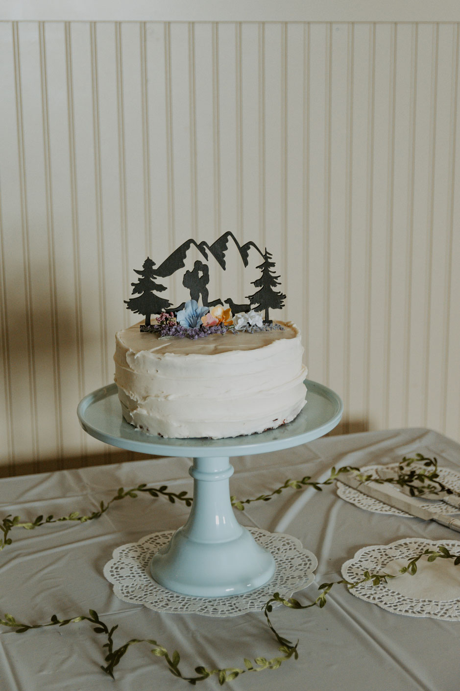 Cake with Custom Wedding Topper
