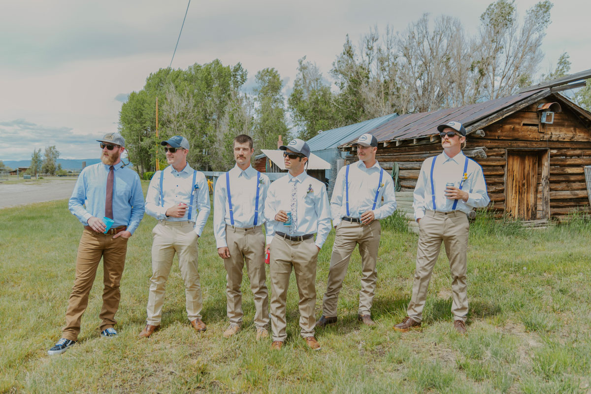 Groomsmen During Pinedale Wyoming Wedding