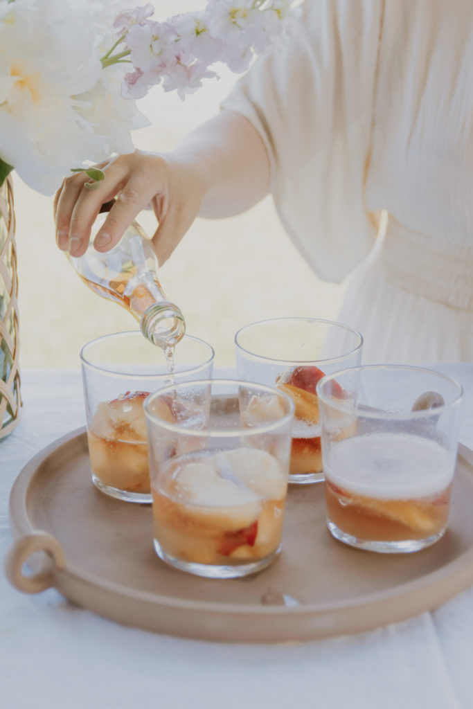 Food Blog Making Peach Cocktails