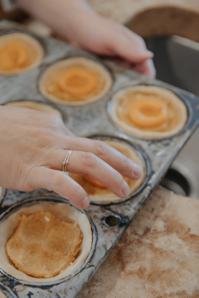 Apricot Tartlets Almost Finished During Food Photosession