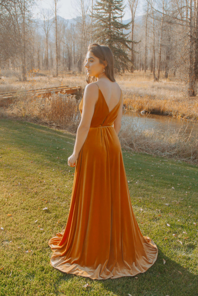 Back of Fall Bridesmaid's Dress