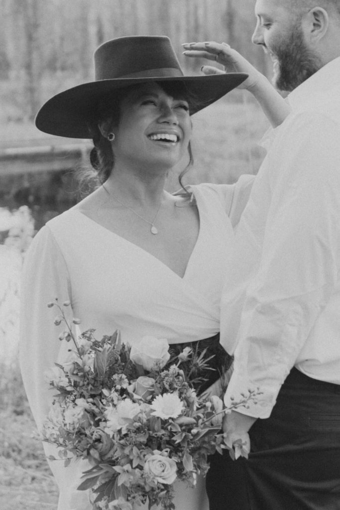 Black and White Bridal Photograph