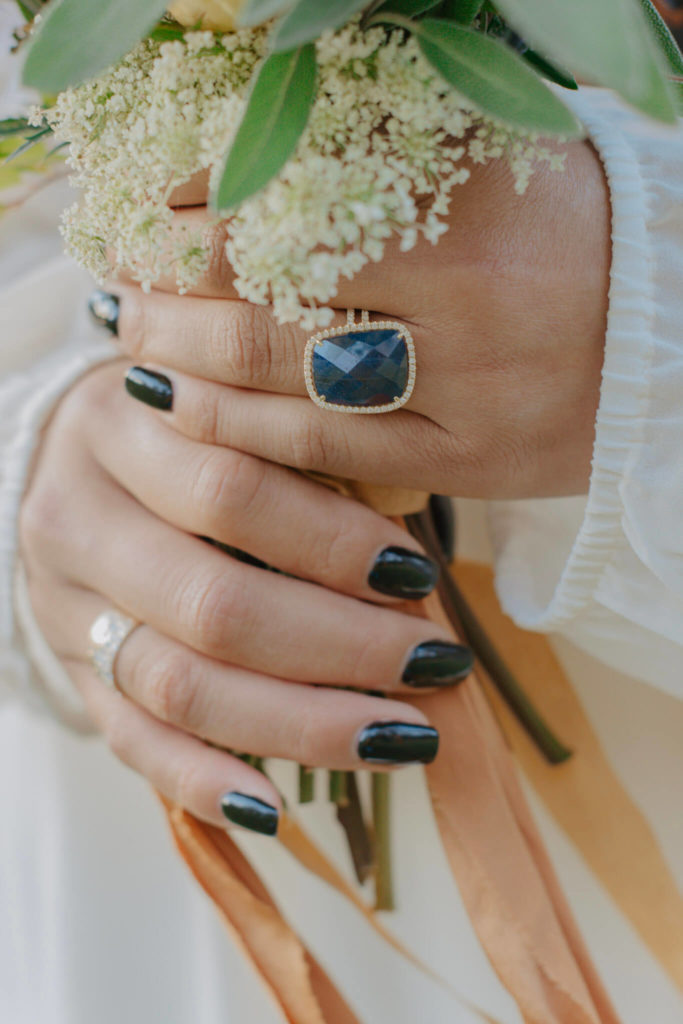Bride's Rings During Fall Elopement