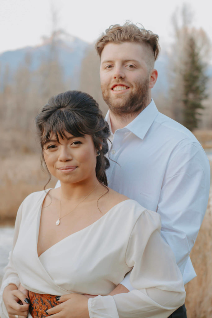 Couple's Portrait During Fall Elopement in Jackson Hole Wyoming