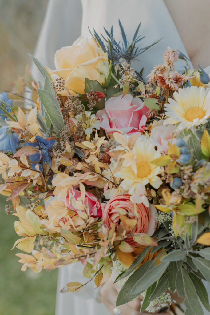 Fall Bridal Bouquet for Intimate Wedding Ceremony