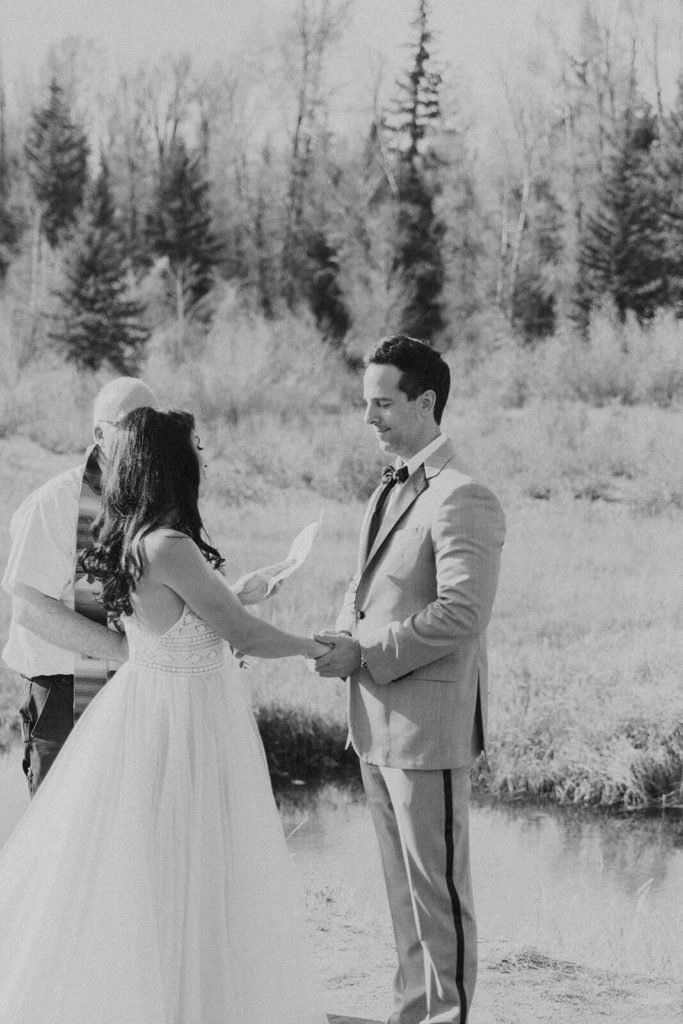 Clay Black and White Elopement Photo