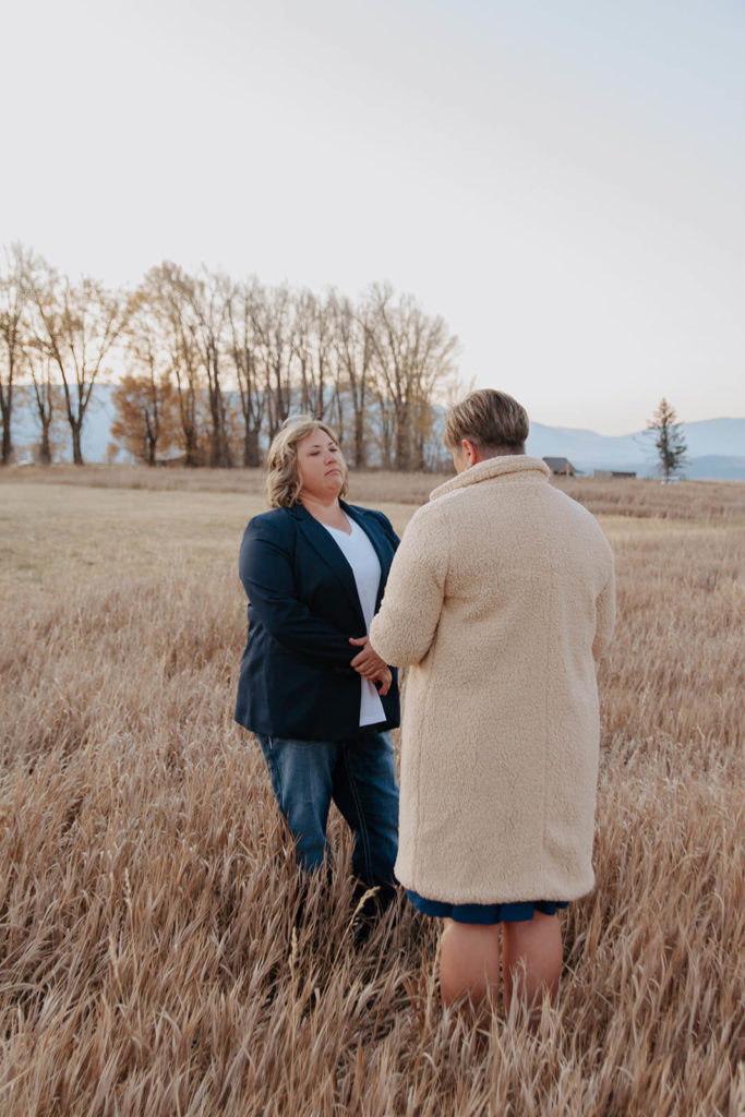 Vow Exchange During Destination Elopement in Jackson Hole Wyoming