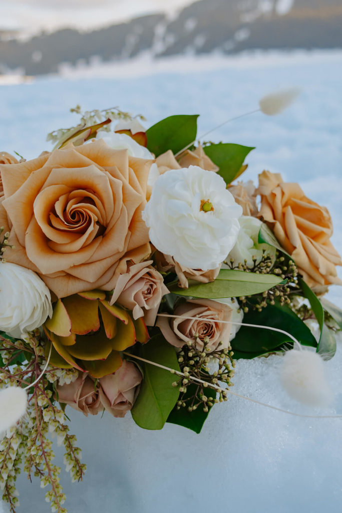 Peachy Florals for Winter Wedding