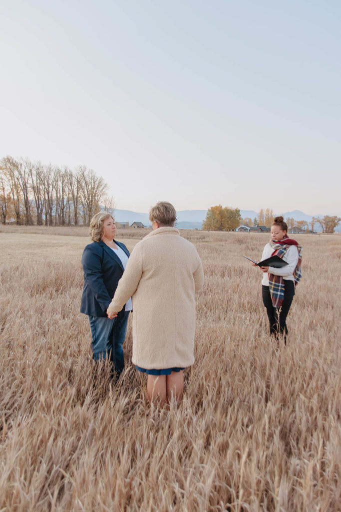 ceremony during destination elopement in grand tetons national park