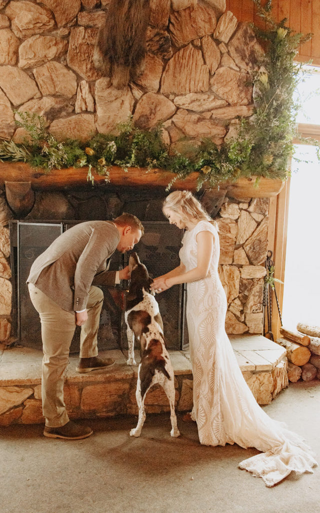 Dog Wedding Photo During Rustic Wedding