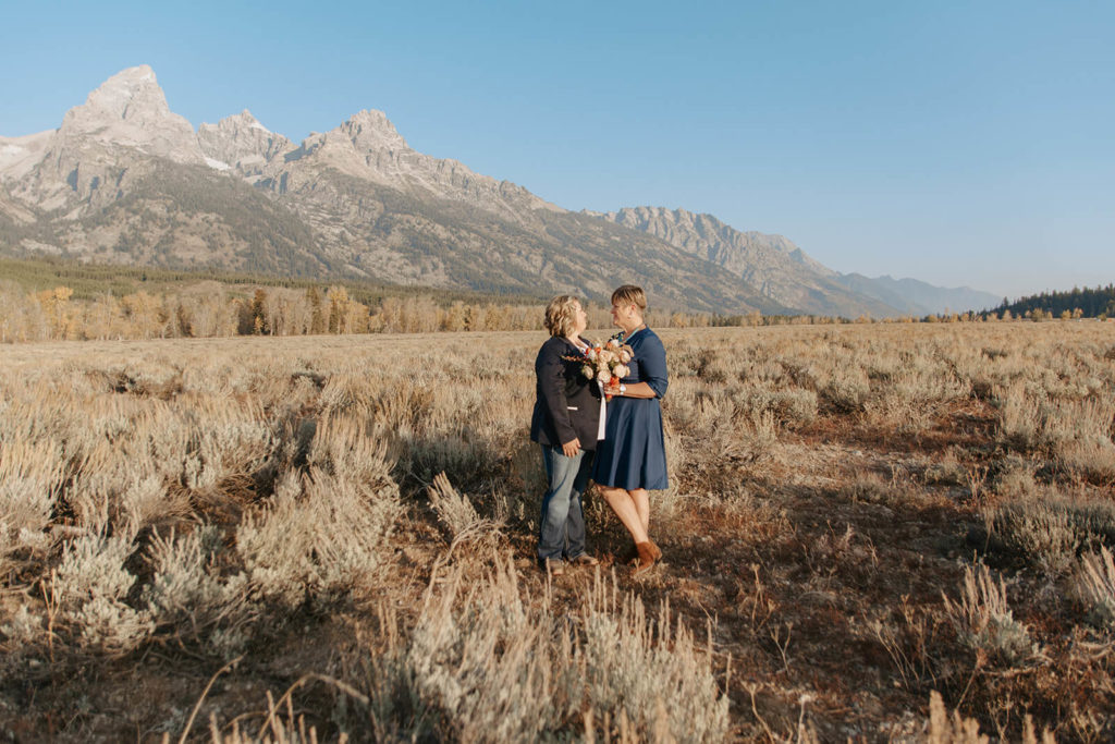 Grand Tetons National Park in Background of Elopement