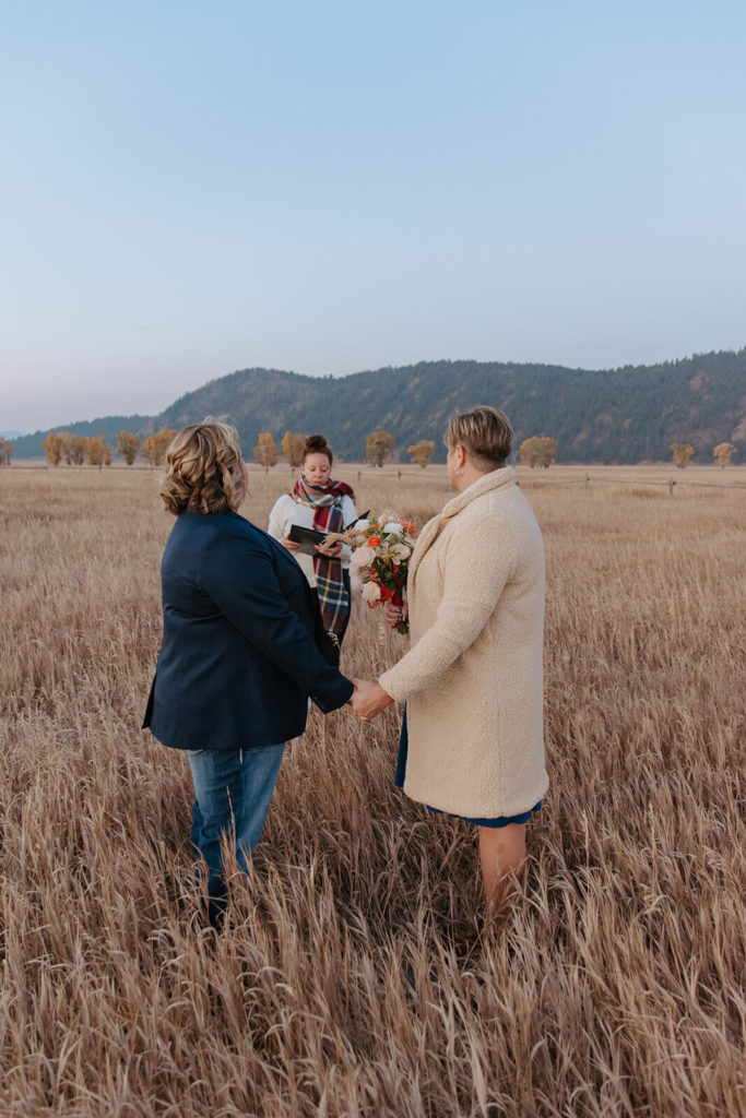 Ceremony with Teton Mountains in Background