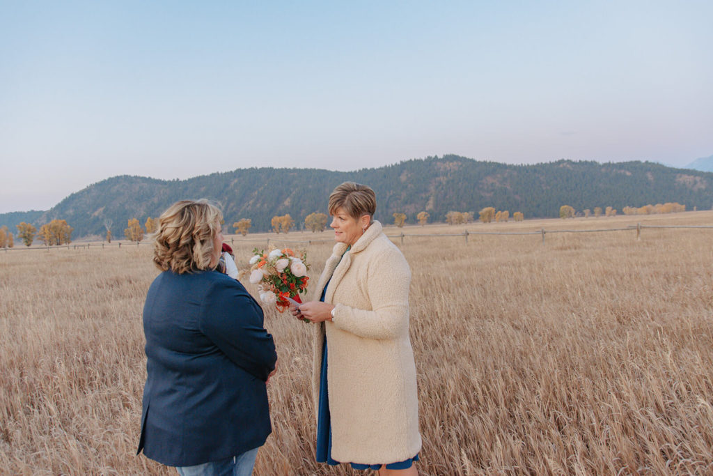 Partner Reads Vows During Elopement
