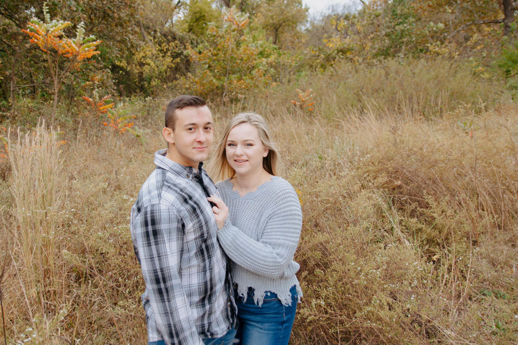 Couple in Oklahoma Wilderness During Engagement Shoot
