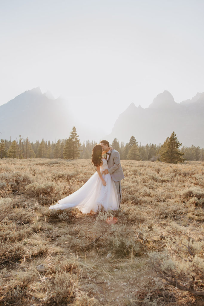 This Elopement was planned outside of Jackson Hole at Cascade canyon in Grand Teton National PArk