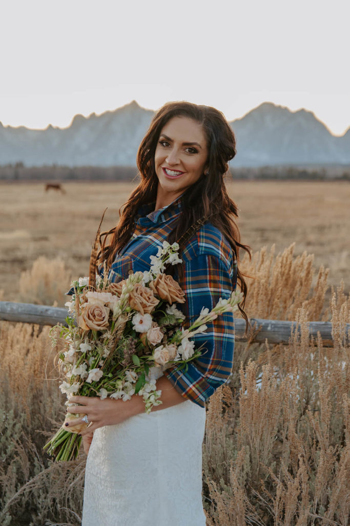 Bridal Portrait Wyoming Elopement at the Wedding Tree