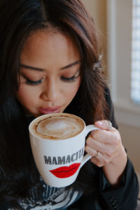 GSC founder sips coffee for brand photos
