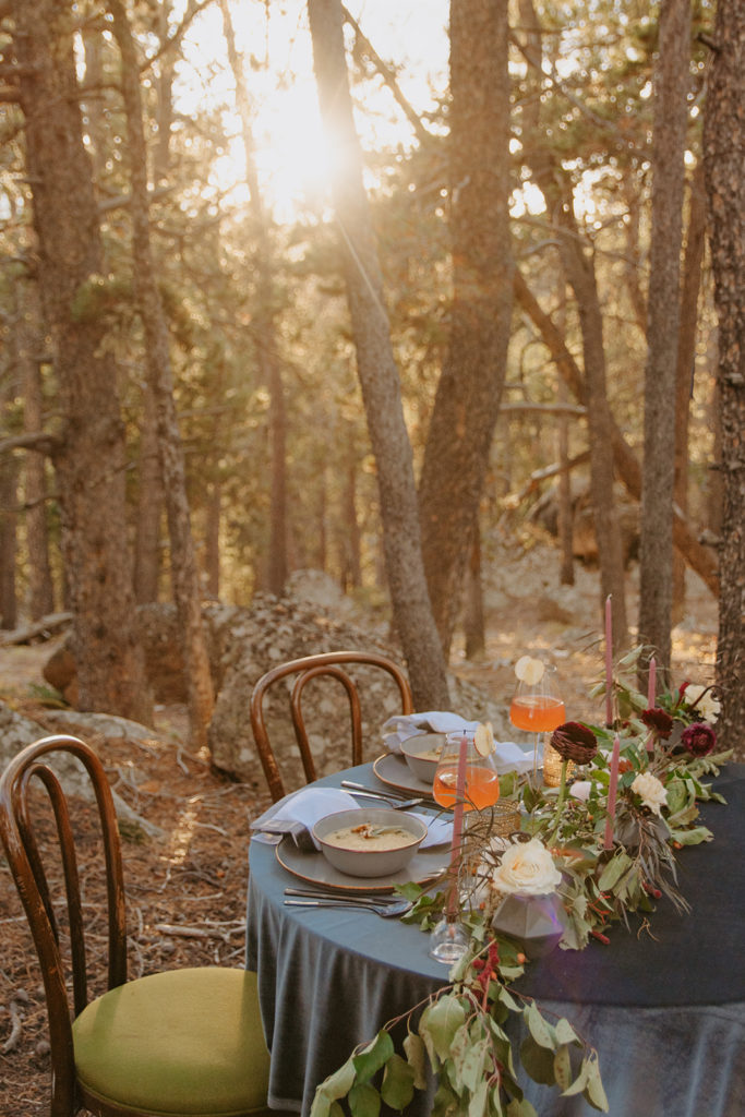 Wyoming wedding package for mountain couple with sweet heart table and custom menu
