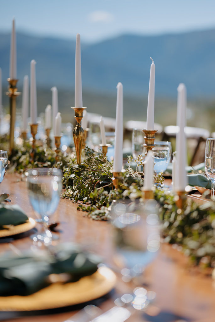 Beautiful table during a wedding at Spring Creek Ranch, one of the best Jackson Hole wedding venues