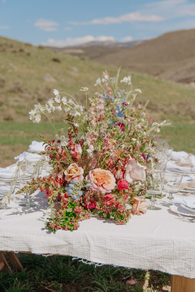 Luxury floral bouquet at Park City, Utah wedding at The Lodge at Blue Sky