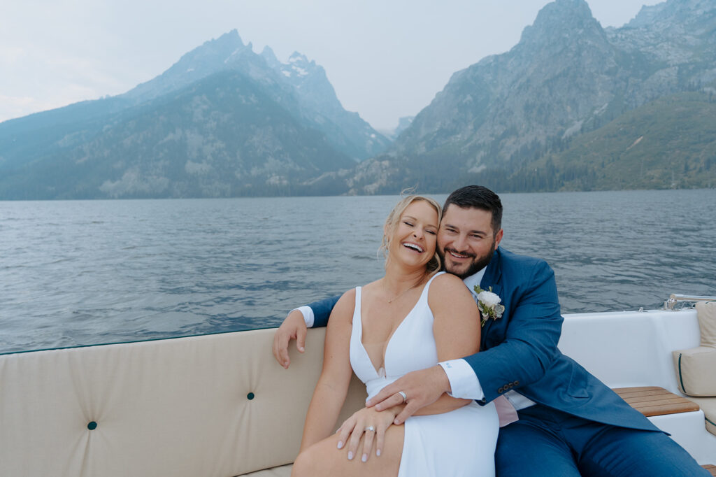 All-Inclusive elopement in jackson Hole with private boating on Jenny Lake 